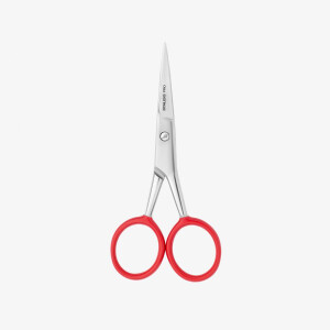 Expert 30 Typ 1 Augenbrauenschere, klassische Klingenform, gerader Griff, ergonomische ovale Ringe in rot