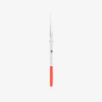 Expert 30 Typ 1 Augenbrauenschere, klassische Klingenform, gerader Griff, ergonomische ovale Ringe in rot