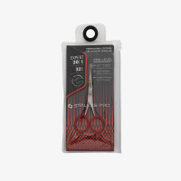 Expert 30 Typ 1 Augenbrauenschere, klassische Klingenform, gerader Griff, ergonomische ovale Ringe in rot