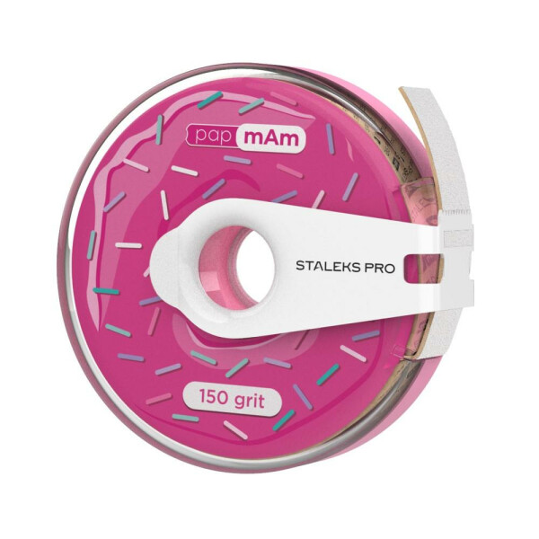 STALEKS PRO EXPERT Donut Feile-Abroller mit papmAm Wechselfeilenband (6m - 150 Grit) Weiß