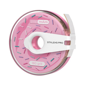 STALEKS PRO EXPERT Donut Feile-Abroller mit papmAm Wechselfeilenband 180 Grit Weiß