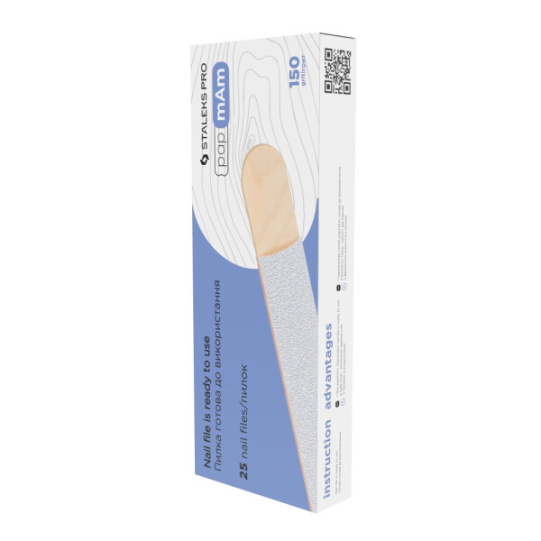 Staleks Pro SET EXPERT 22 papmAm Wechselfeilen mit Holzbasis (25 Stk. - 150 Grit) Weiß
