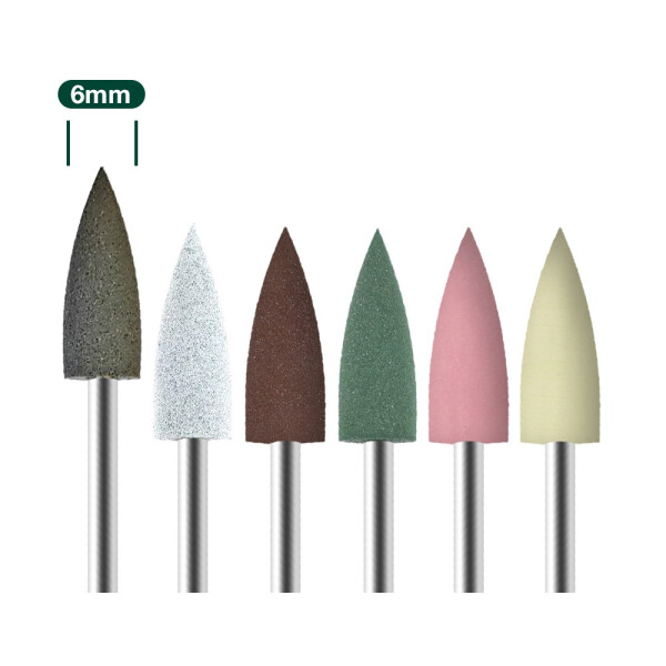 Silikon Polierer Spitzbogen ø6mm verschiedene Grit