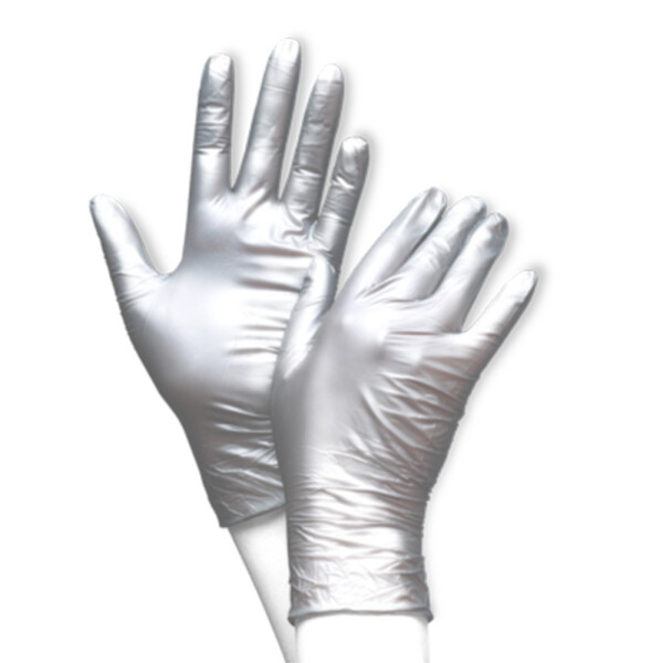 Unigloves FANCY Silver Glänzend Medizinische Nitril Handschuhe – puderfrei, latexfrei