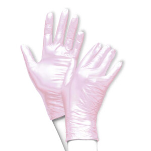 Unigloves FANCY Rosa Glänzend Medizinische Nitril Handschuhe – puderfrei, latexfrei - XS