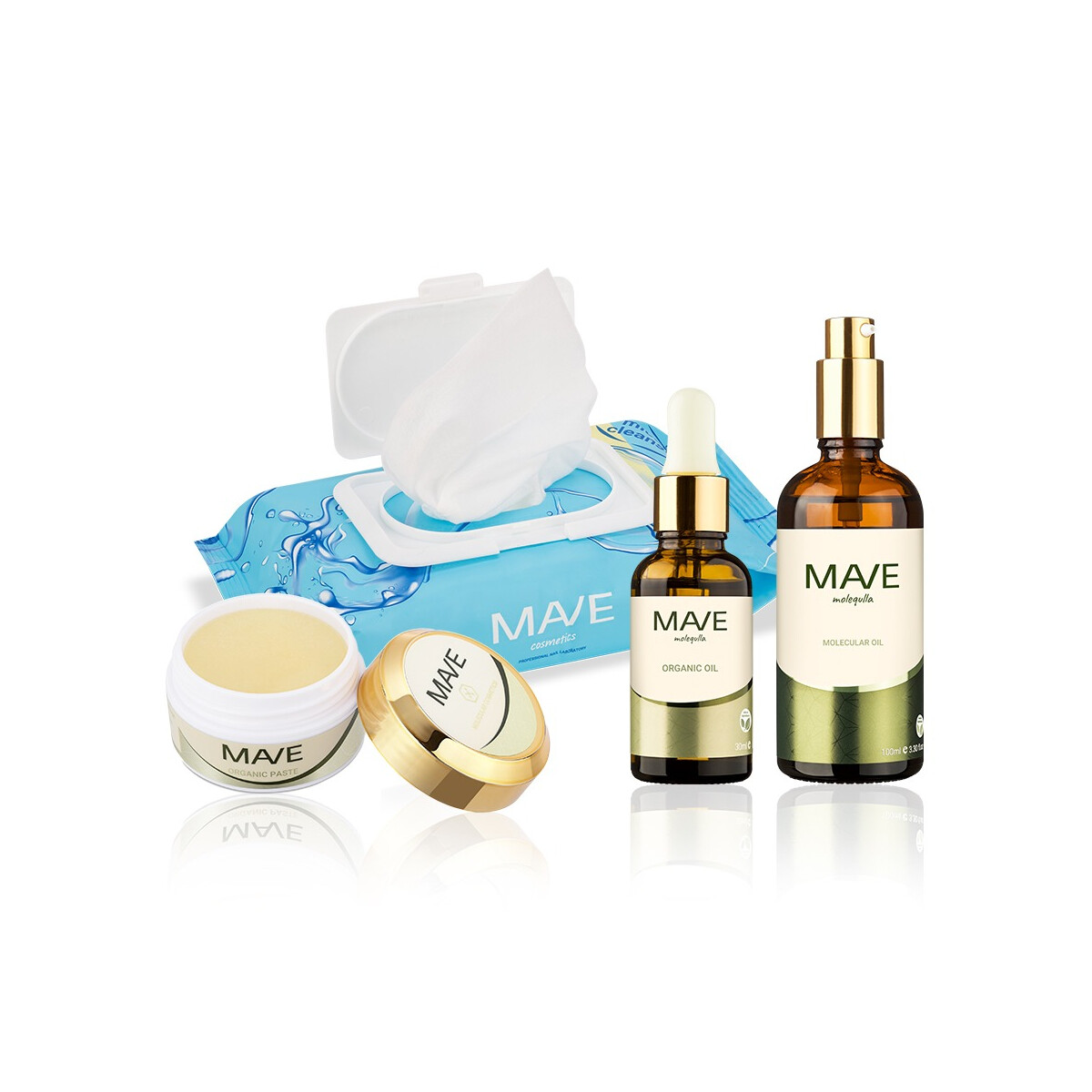 MAVE - Molecular Cosmetics TRIO Set + Mizellentücher