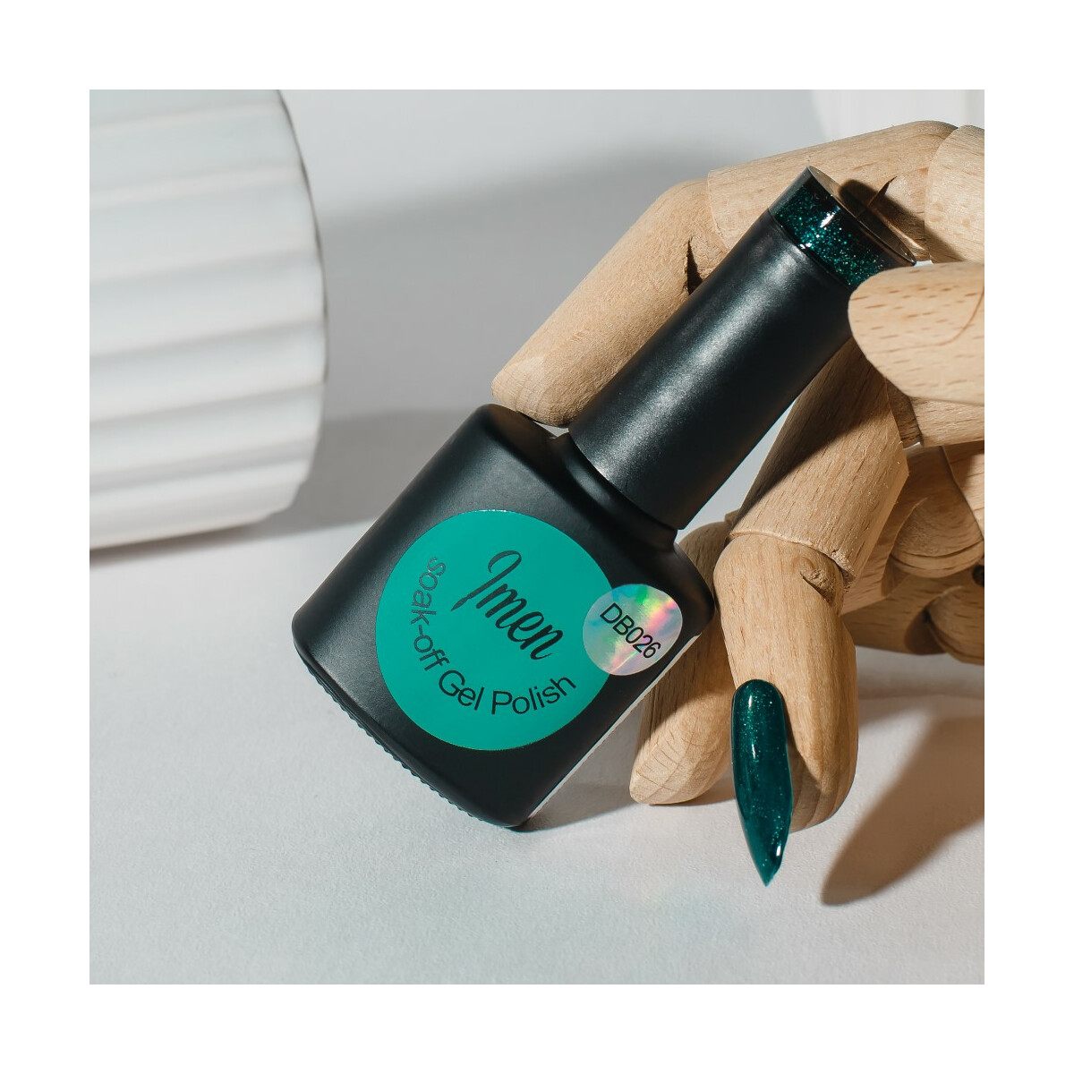 Gel Polish Imen DB026 Dark Green Glitter 12ml