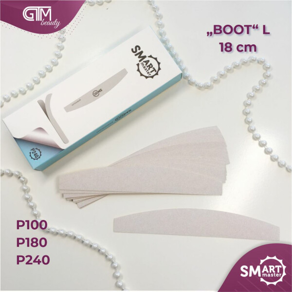 Nagelfeile SMART Einwegfeilblättern „PREMIUM“ für Basis „BOOT“ L 18 cm P100