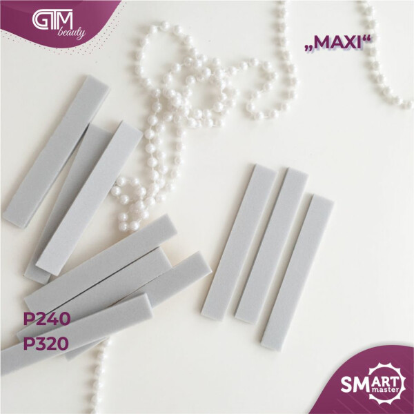 Nagelfeile SMART Einwegfeilblättern „GRAU“ Buffer für Basis „MAXI“ 20x130 mm P240