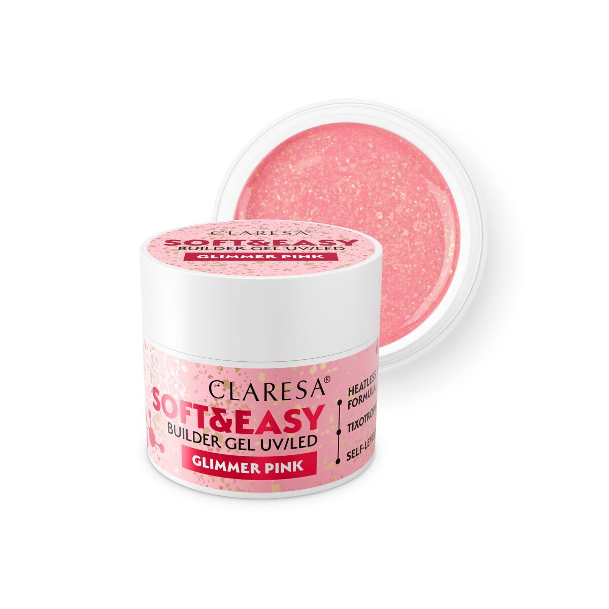 CLARESA SOFT&EASY BUILDER GEL GLIMME box