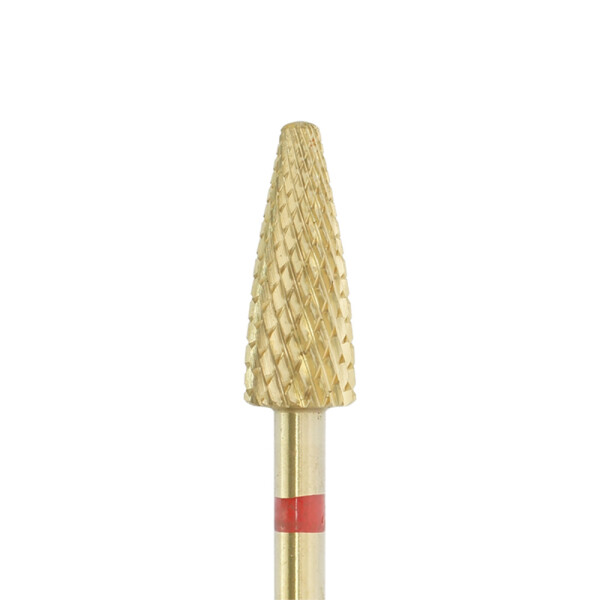 GTM Beauty Hartmetallfräser GOLD Rundbogen LINKS Fein (roter Ring) ø5,0 mm
