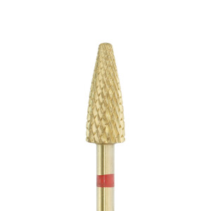 GTM Beauty Hartmetallfräser GOLD Rundbogen LINKS Fein (roter Ring) ø5,0 mm