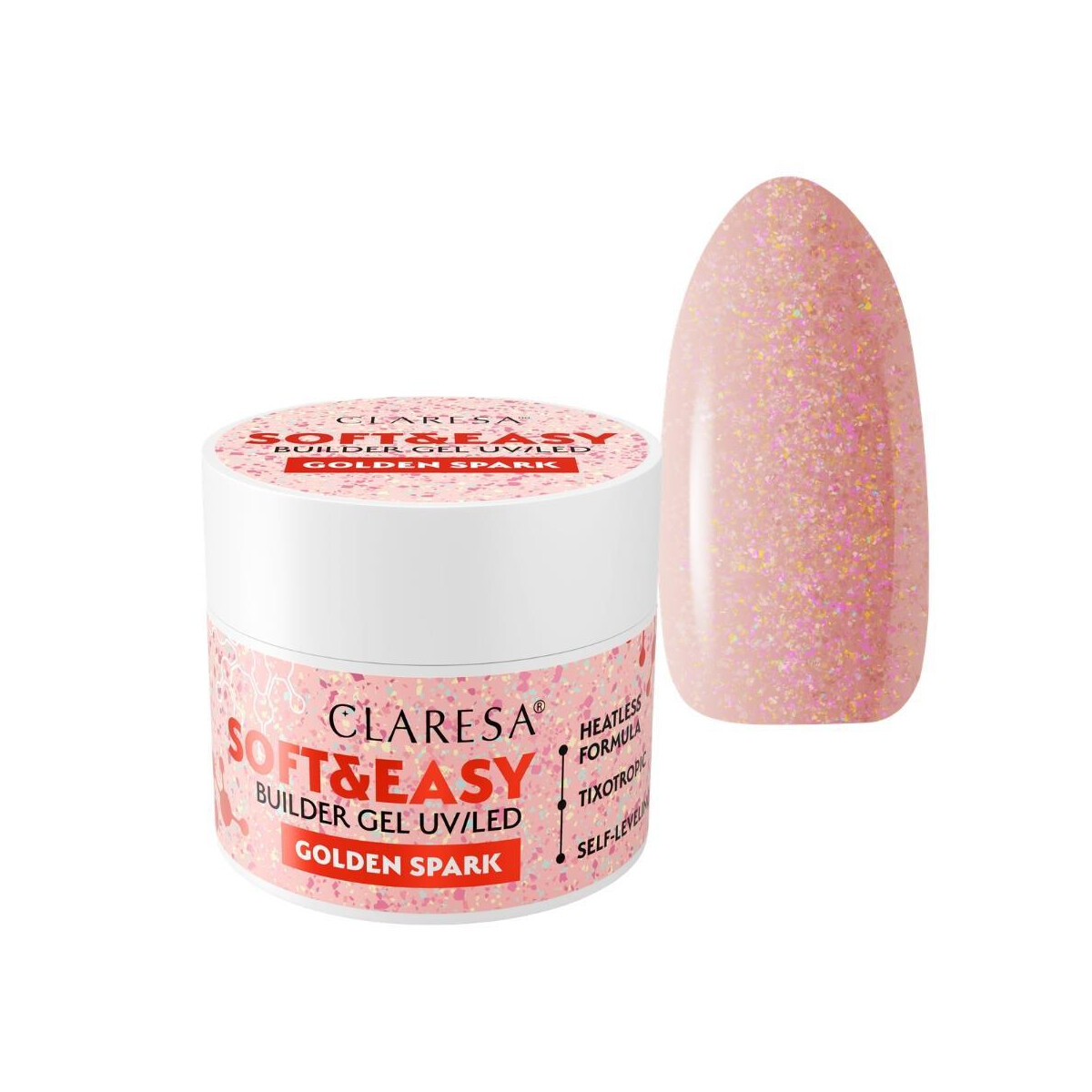 CLARESA SOFT&EASY BUILDER GEL GOLDEN SPARK 45g