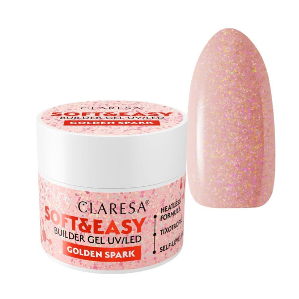 CLARESA SOFT&EASY BUILDER GEL GOLDEN SPARK 12g